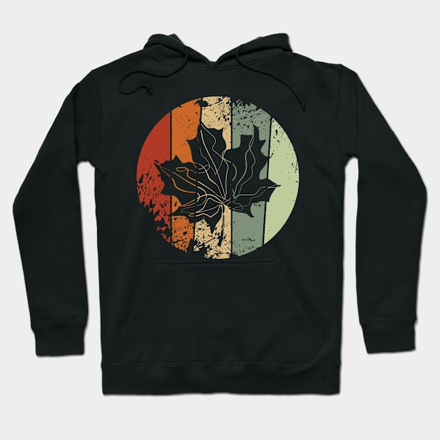 Maple Leaf Autumn Vintage Hoodie by Teeladen